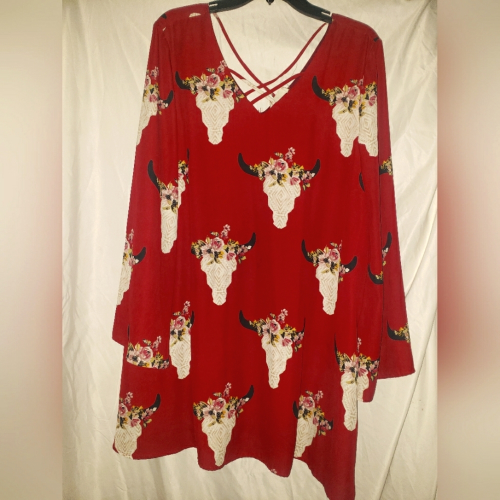 Ladies bullskull boho style dress